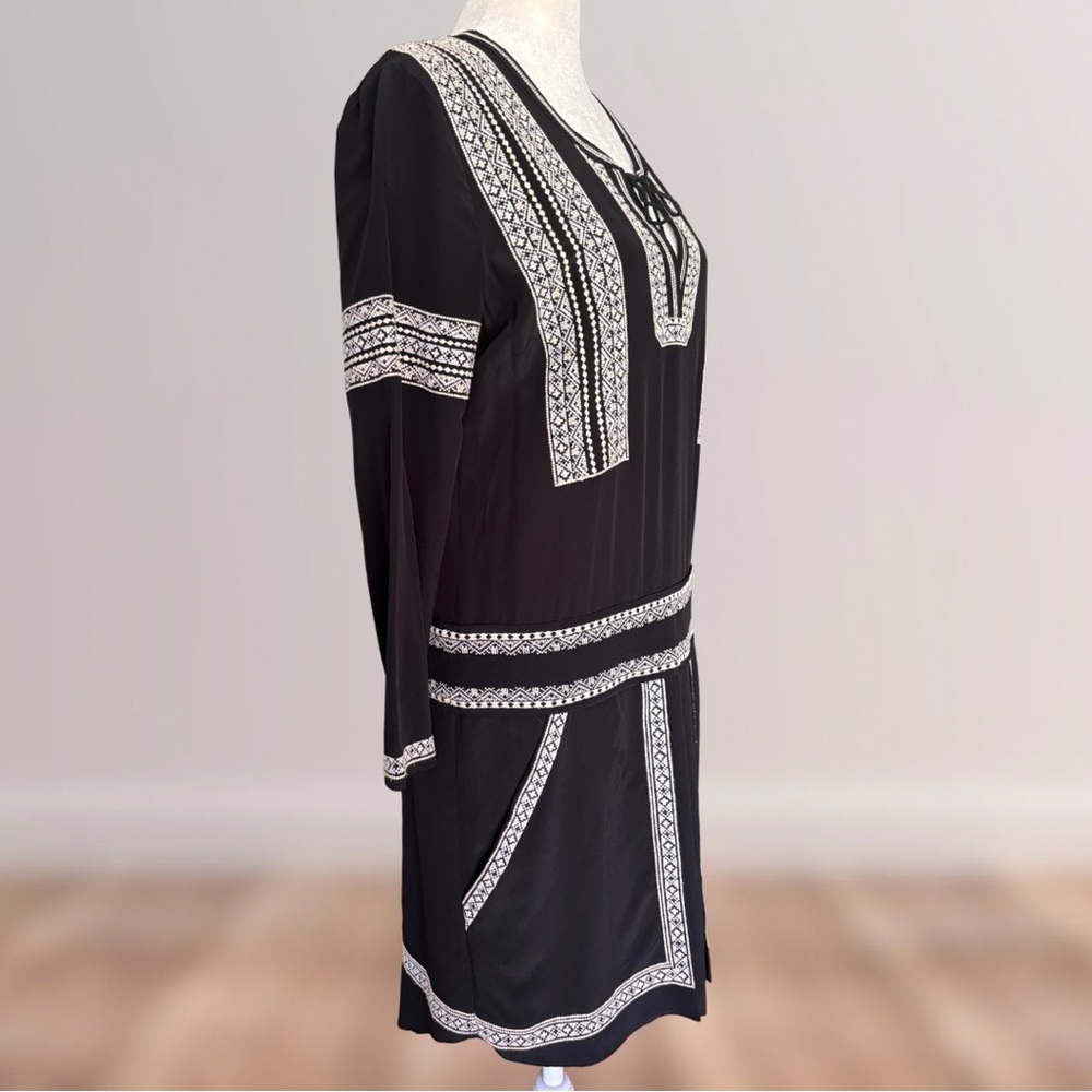 Veronica Beard Ignacio Embroidered Silk Shirt Dress | Excellent Condition - Picture 5 of 12
